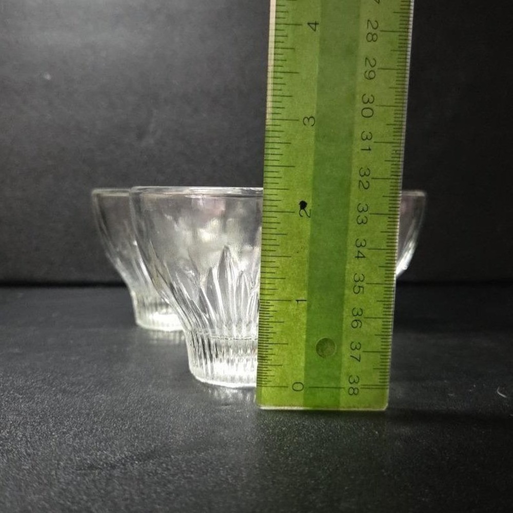 Indiana Glass Footed Cocktail Glasses, Set of 3, Vintage Ribbed Design Tumblers - Picture 10 of 11